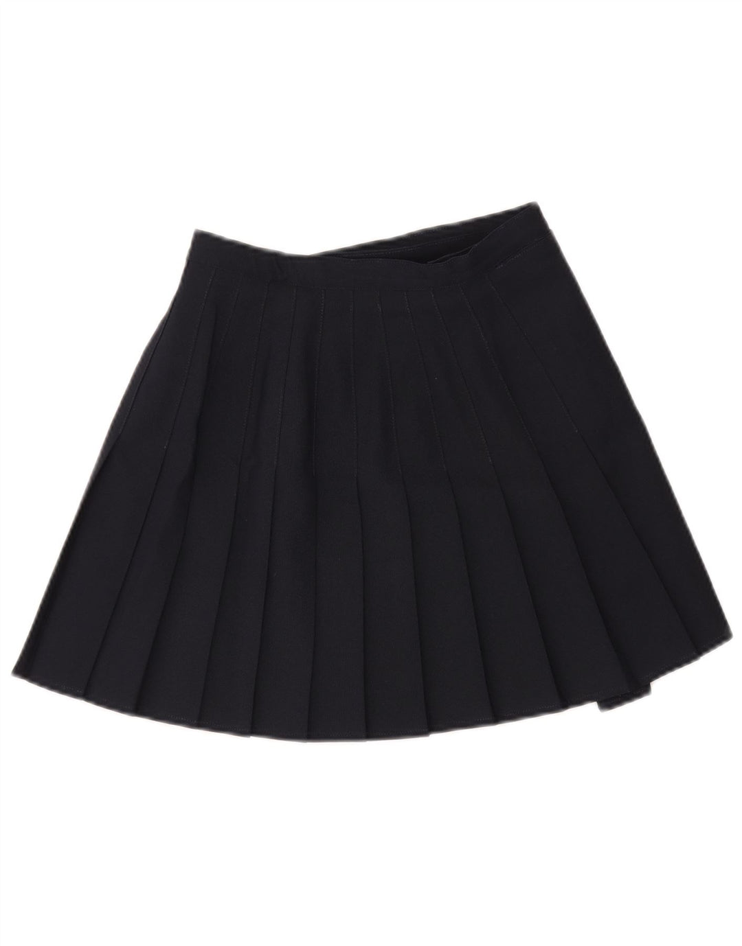 Mini gonna a pieghe vintage da donna UK 10 piccola blu navy