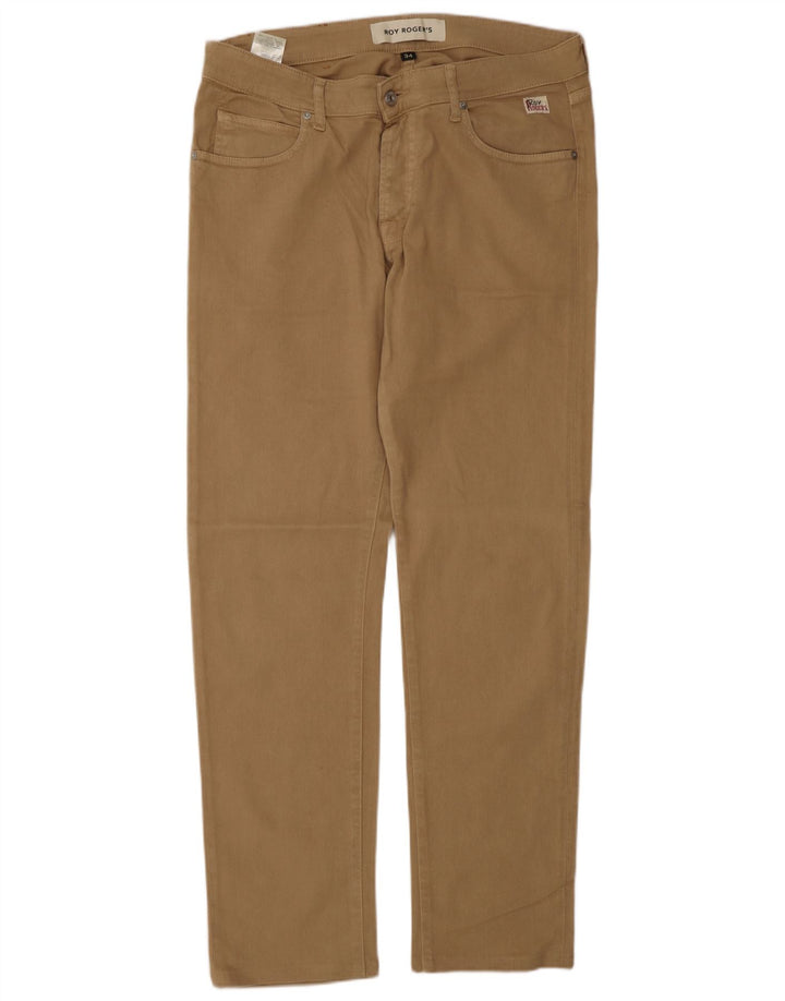Jeans dritti da uomo Roy Rogers W34 L32 cotone marrone