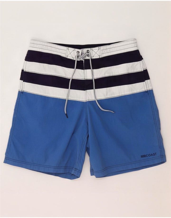 Pantaloncini da bagno da uomo Coast XL in cotone color block blu