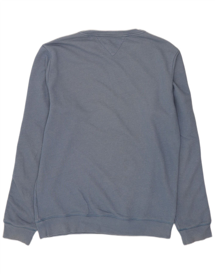 Tommy Hilfiger Uomo Felpa grafica Maglione Grande Blu Colourblock in cotone