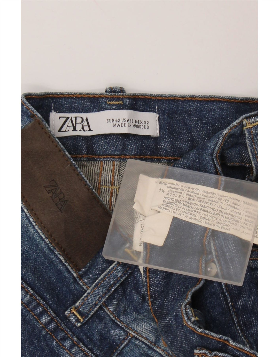 Jeans skinny da uomo ZARA EU 42 Large W32 L30 cotone blu