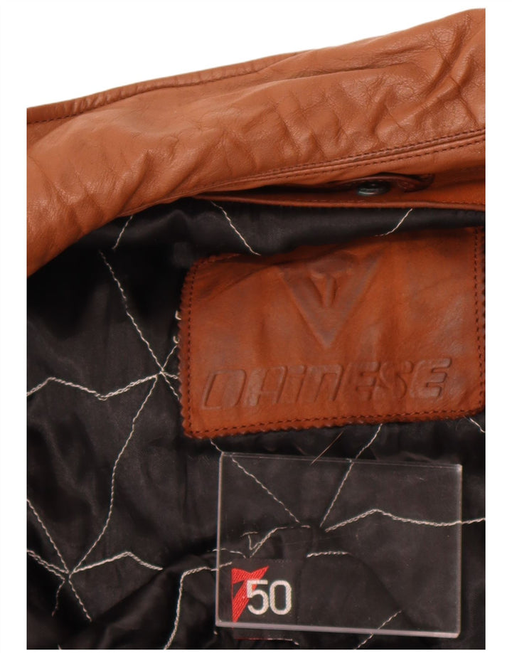 Giacca in pelle da uomo vestibilità ampia Dainese IT 50 in pelle marrone medio