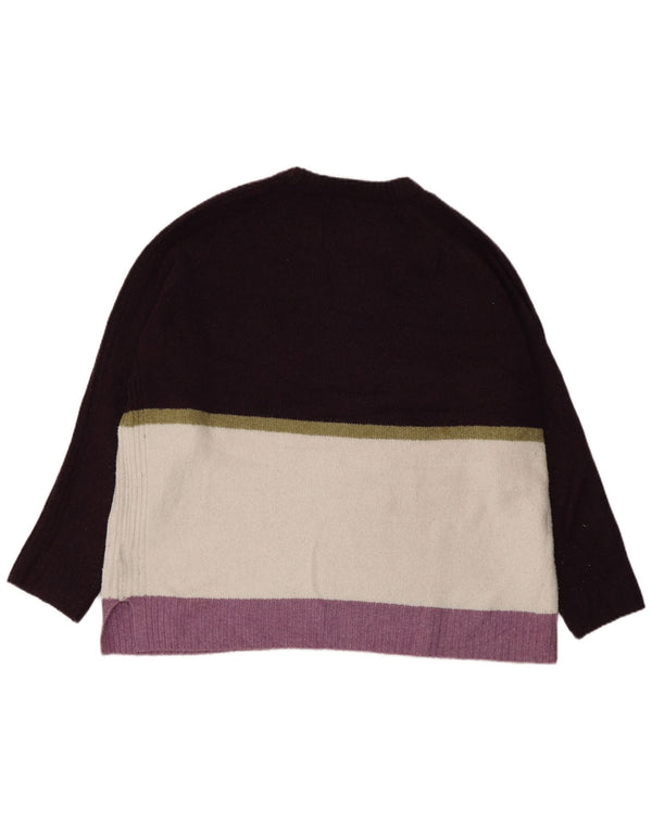 Maglione maglione girocollo da donna Marks & Spencer UK 18 XL Viola color block