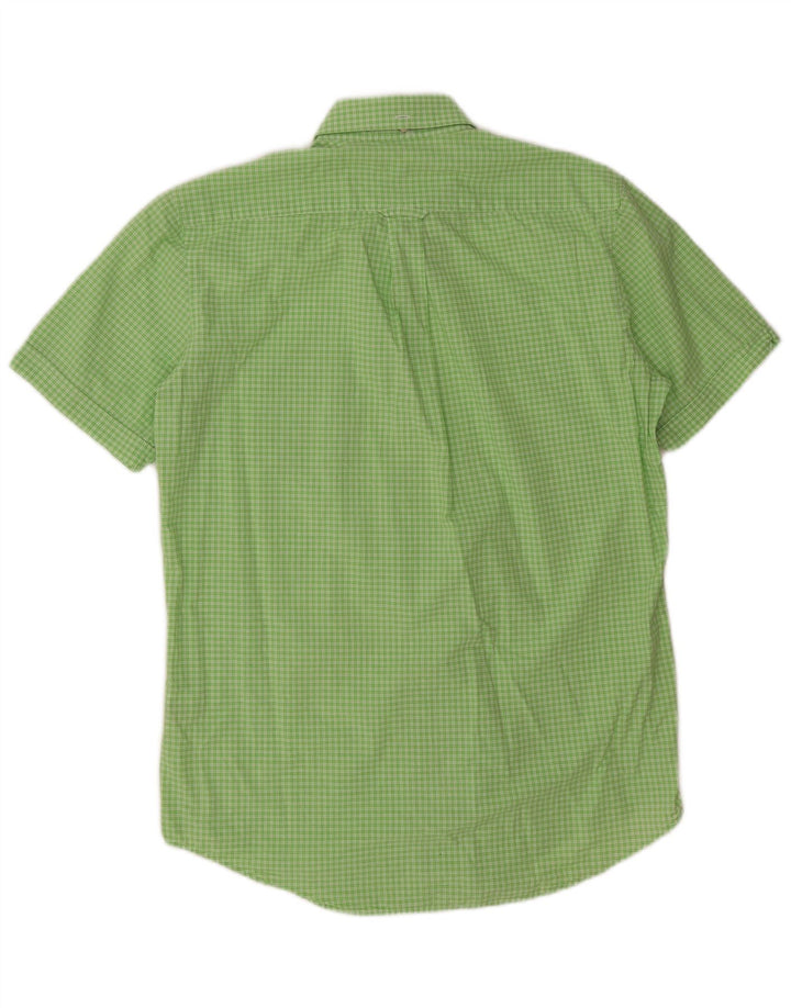 Gant Camicia da uomo a maniche corte con vestibilità regolare, piccolo cotone a quadri verdi