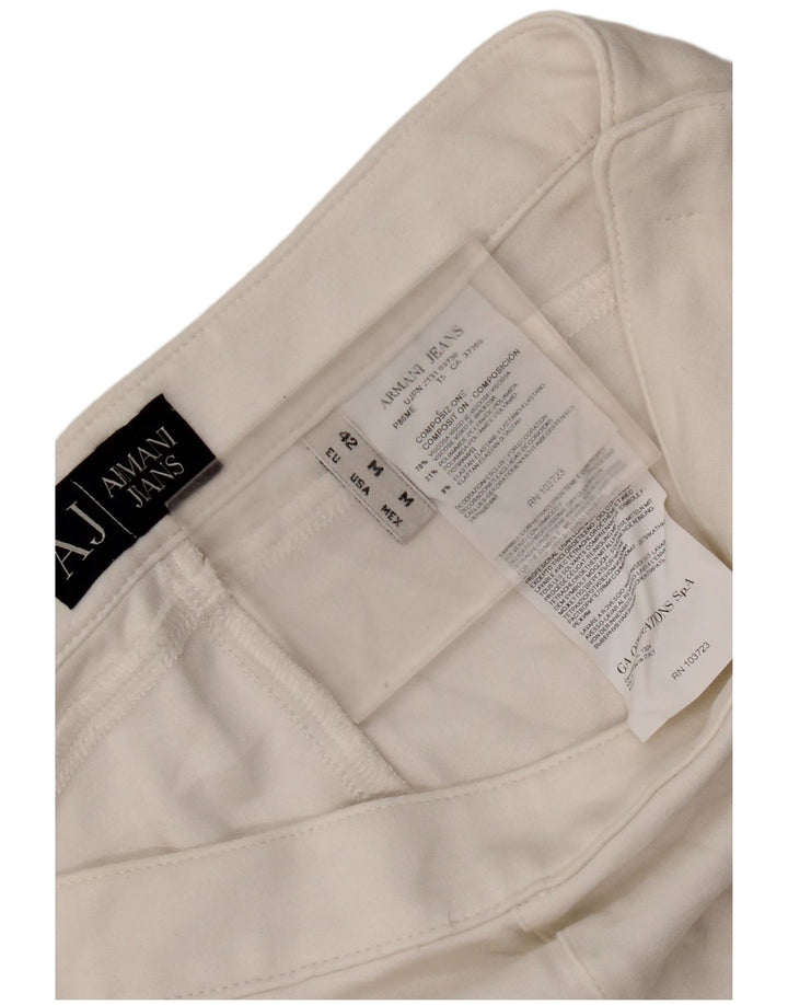 Pantaloni casual slim da donna Armani medi W30 L26 viscosa bianca