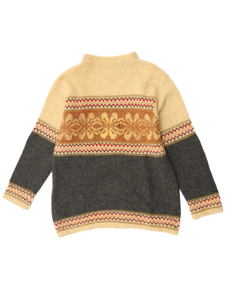 Maglione da donna a collo alto Benetton da donna UK 16 Large Grey Colourblock