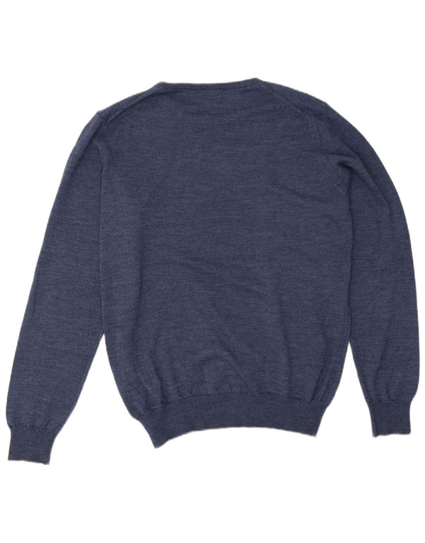 Maglione girocollo da uomo Rifle, maglione grande in acrilico blu