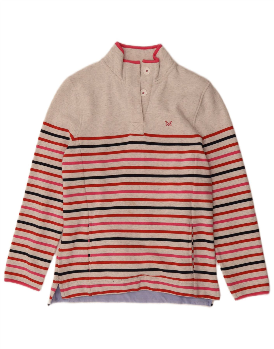 CREW CLOTHING Womens Sweatshirt Jumper UK 10 Small Maroon Striped