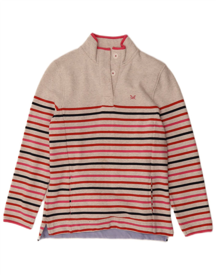 CREW CLOTHING Womens Sweatshirt Jumper UK 10 Small Maroon Striped