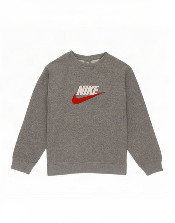 Felpa grafica Nike da bambino, 12-13 anni, grande, cotone grigio