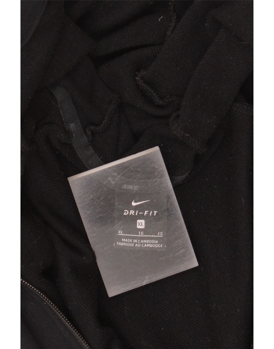 NIKE Mens Dri Fit Zip Hoodie Sweater XL Black Polyester