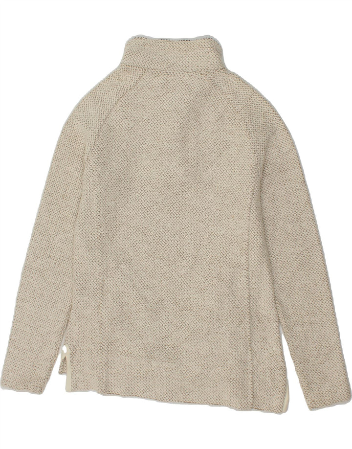 WEIRD FISH Womens Zip Neck Sweatshirt Jumper UK 8 Small  Beige Cotton Vintage Weird Fish and Second-Hand Weird Fish from Messina Hembry 
