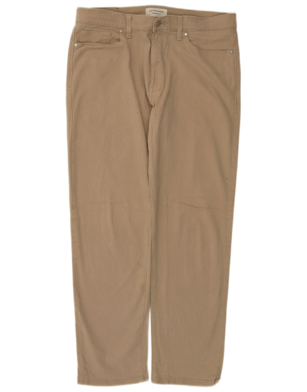 Jeans dritti da uomo Marks & Spencer W34 L31 cotone beige