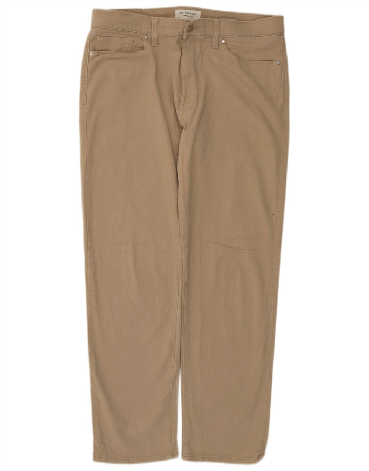 Jeans dritti da uomo Marks & Spencer W34 L31 cotone beige