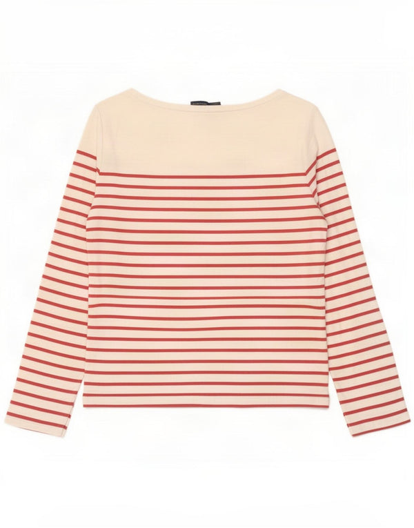 Polo Ralph Lauren Top da donna a maniche lunghe UK 18 XL cotone a righe bianche