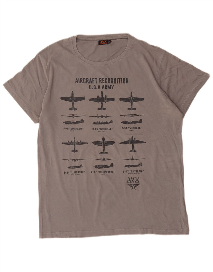 T-shirt grafica da uomo Avirex Top grigio medio