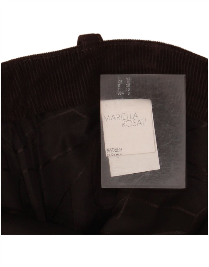 MARIELLA ROSATI Gonna lunga da donna in velluto a coste UK 12 Media W32 Cotone marrone