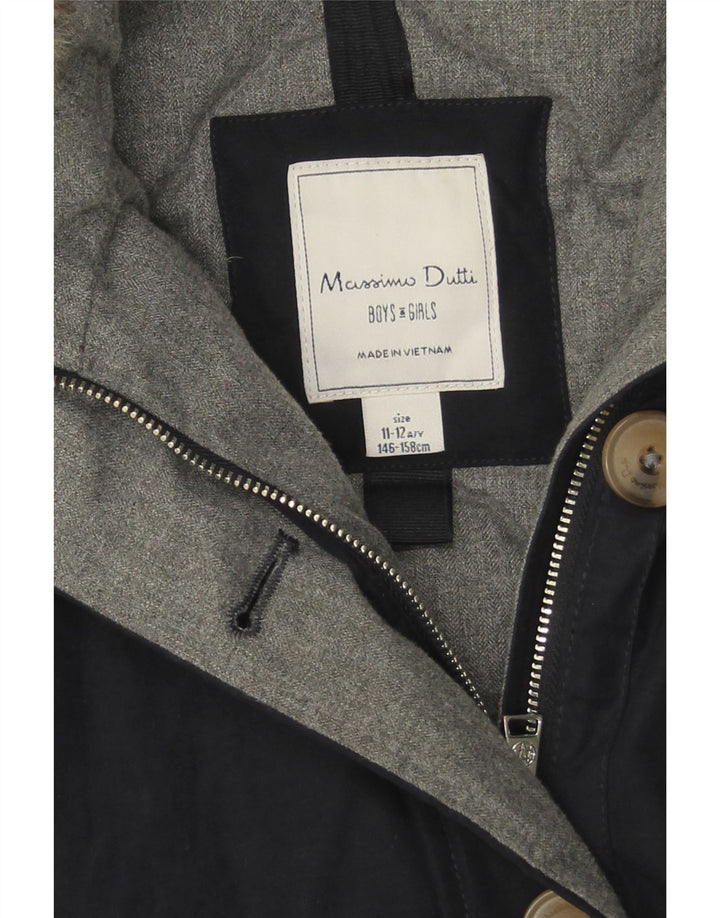 Parka con cappuccio per ragazze Massimo Dutti 11-12 anni blu navy