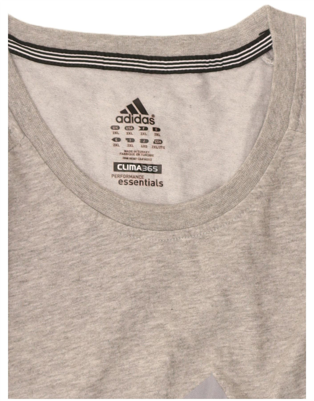 ADIDAS Mens Clima 365 Graphic T-Shirt Top 2XL Grey