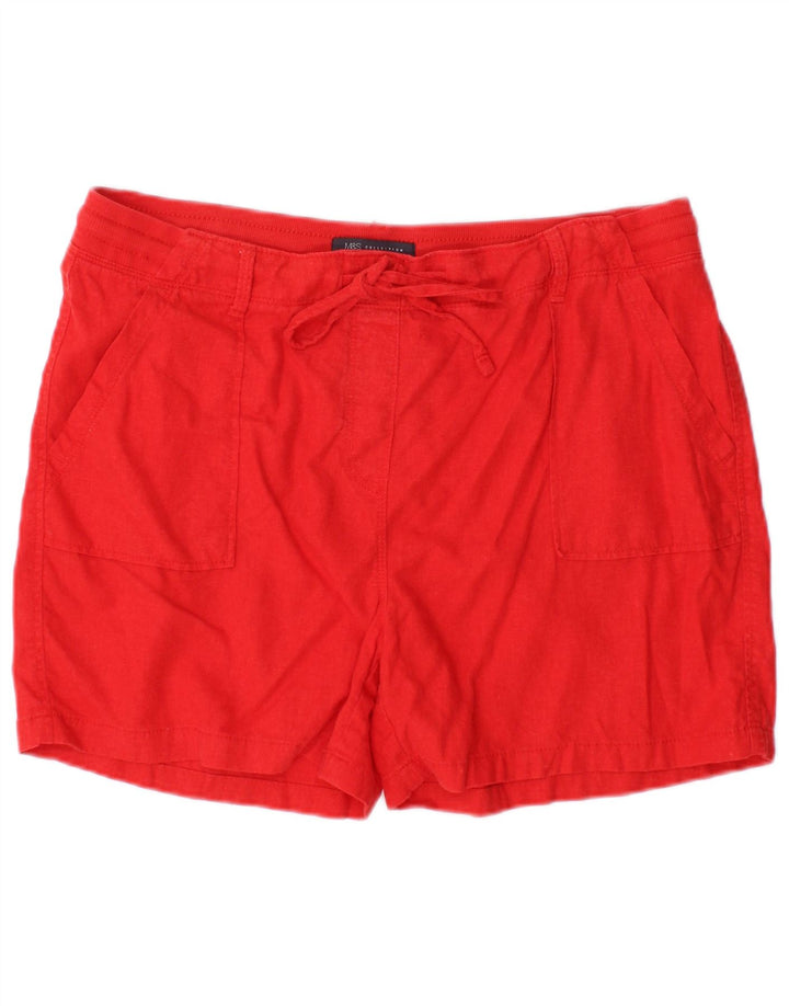 Pantaloncini chino da donna Marks & Spencer UK 14 Large W36 Lino rosso