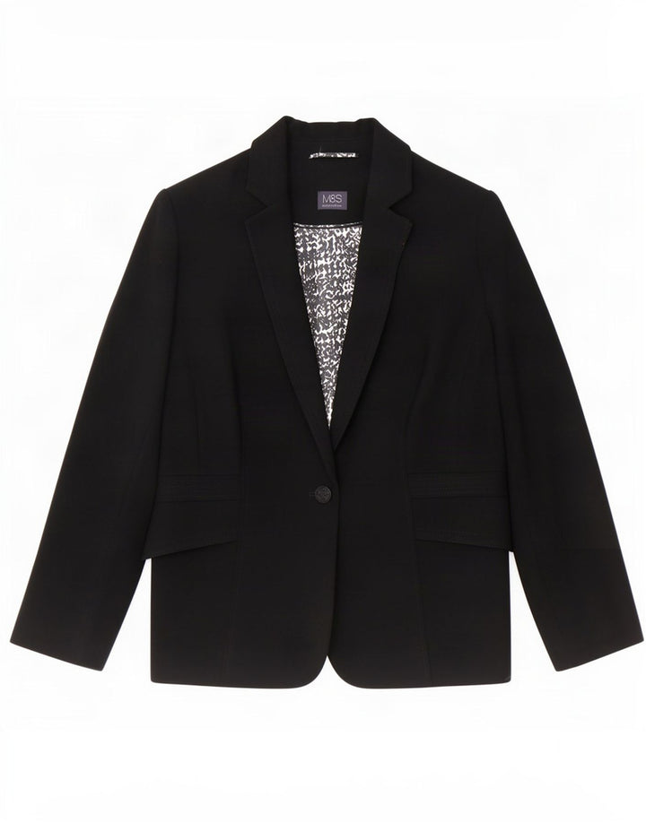Giacca blazer a 1 bottone Marks & Spencer da donna UK 20 2XL poliestere nero