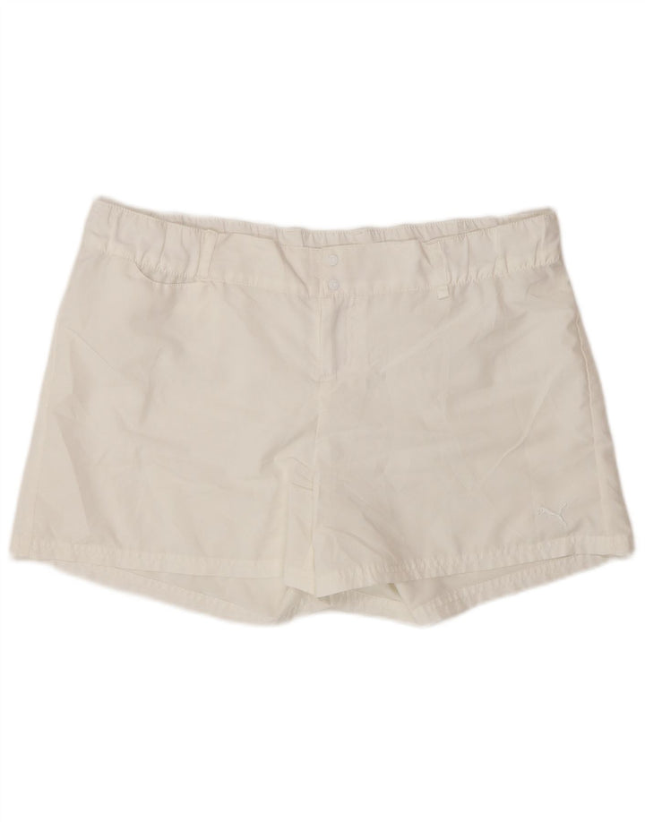 Pantaloncini casual PUMA da donna UK 16 Large W34 bianchi