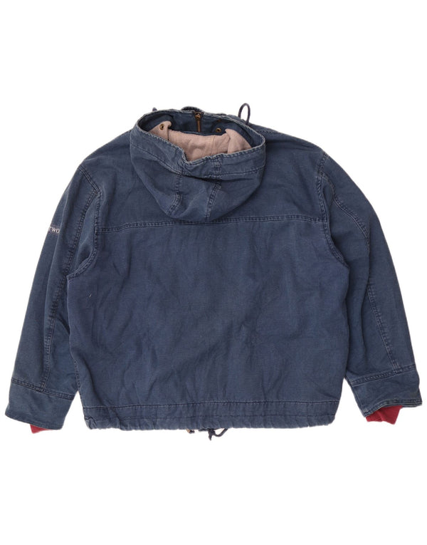 Parte seconda Giubbotto bomber da uomo vestibilità ampia con cappuccio UK 36 piccolo blu