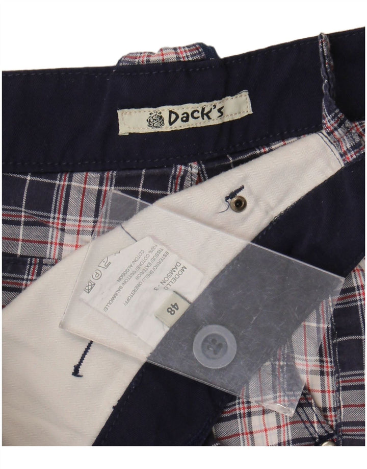 Pantaloncini chino da uomo di Dack IT 48 medio W36 cotone a quadri blu navy