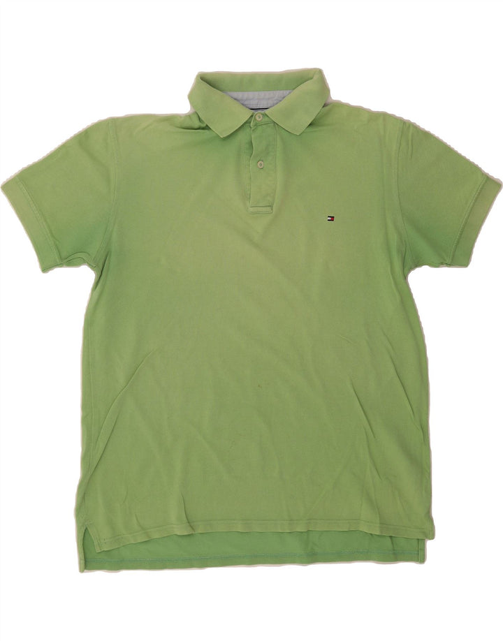 TOMMY HILFIGER Mens Polo Shirt Large Green Cotton Vintage Tommy Hilfiger and Second-Hand Tommy Hilfiger from Messina Hembry 