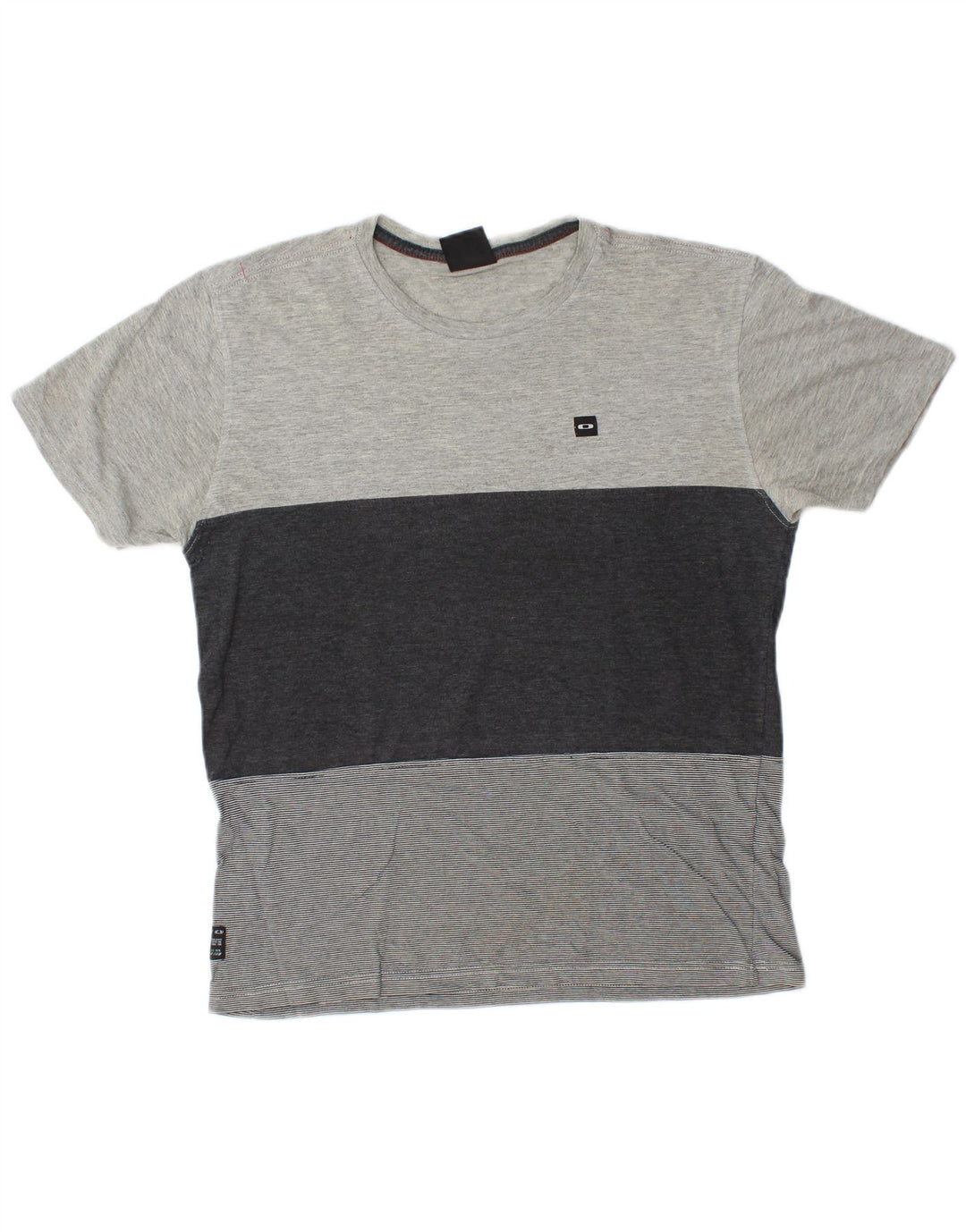T-shirt da uomo Oakley Top in cotone color block grigio medio