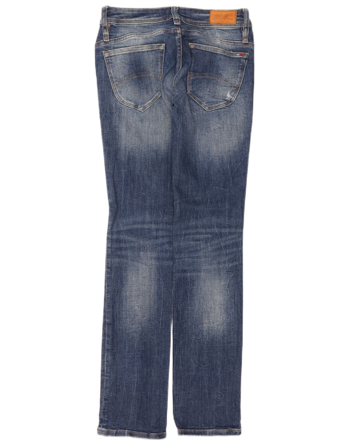 Jeans slim invecchiati da donna Tommy Hilfiger W27 L32 cotone blu