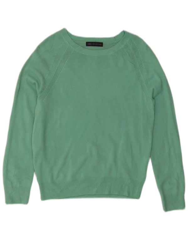 Maglione maglione con scollo a barca da donna Marks & Spencer UK 10 piccolo acrilico verde