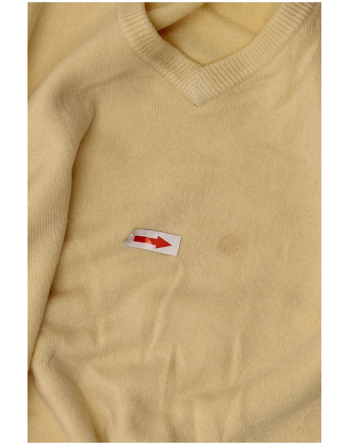 Marks & Spencer Maglione da uomo con scollo a V autografo grande acrilico giallo
