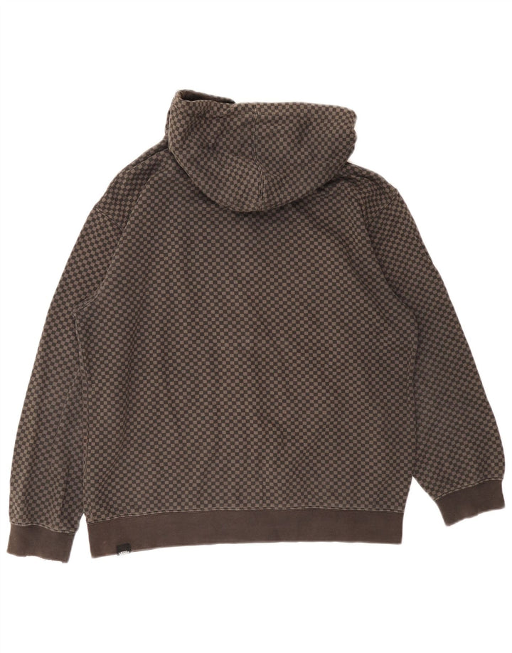 Felpa con cappuccio e zip grafica da uomo Vans XL grigia geometrica
