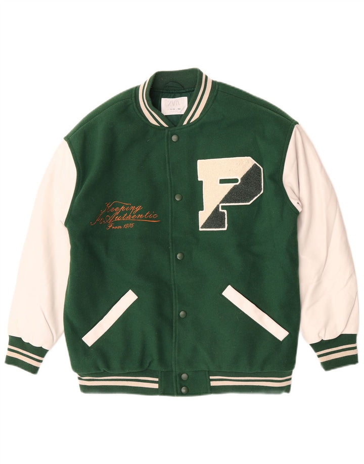 Giacca Varsity grafica da ragazzo Zara 11-12 anni Poliestere color block verde