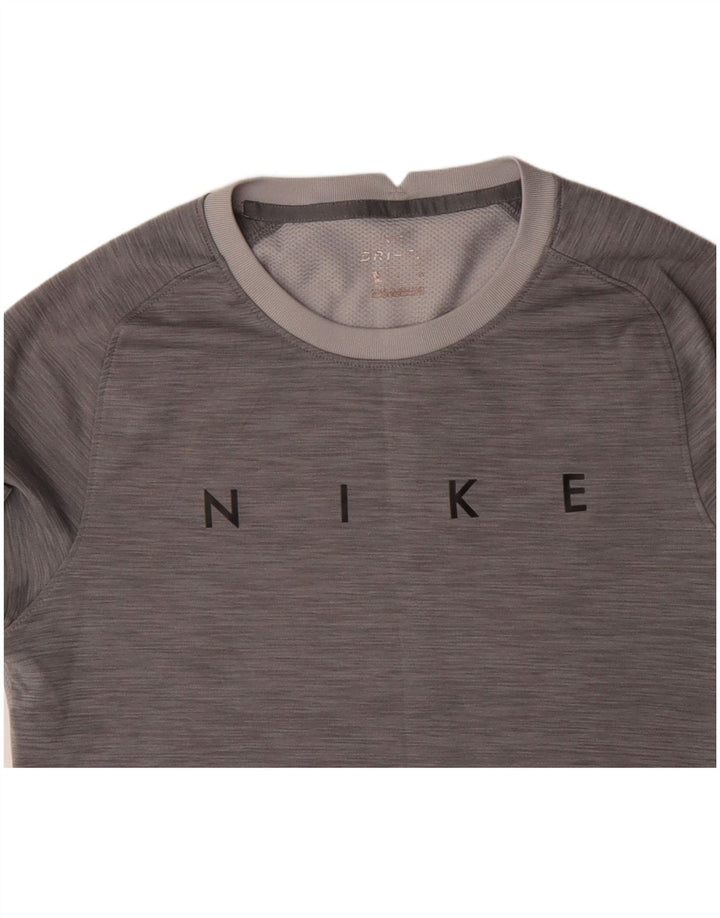 NIKE T-shirt grafica da uomo Dri Fit Top Small in poliestere color block grigio