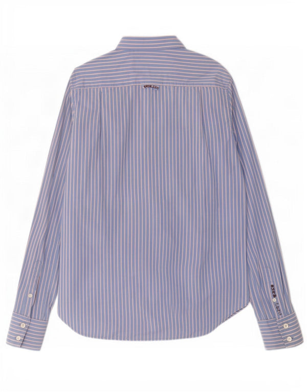 Camicia da uomo Superdry Large in cotone gessato blu