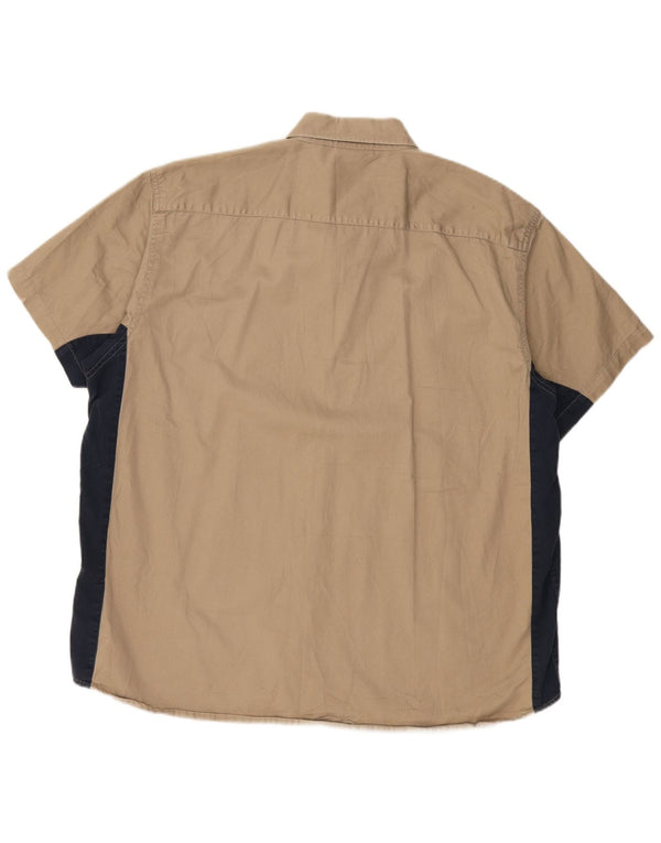 DICKIES Camicia a maniche corte da uomo 2XL Cotone color block beige