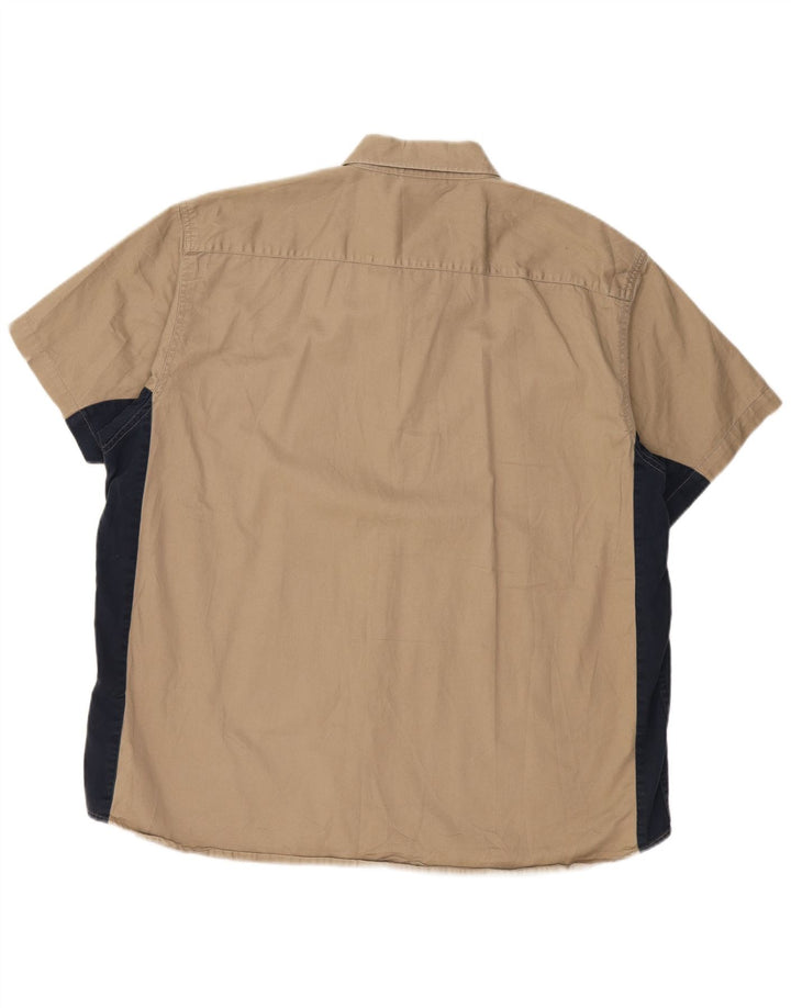 DICKIES Camicia a maniche corte da uomo 2XL Cotone color block beige