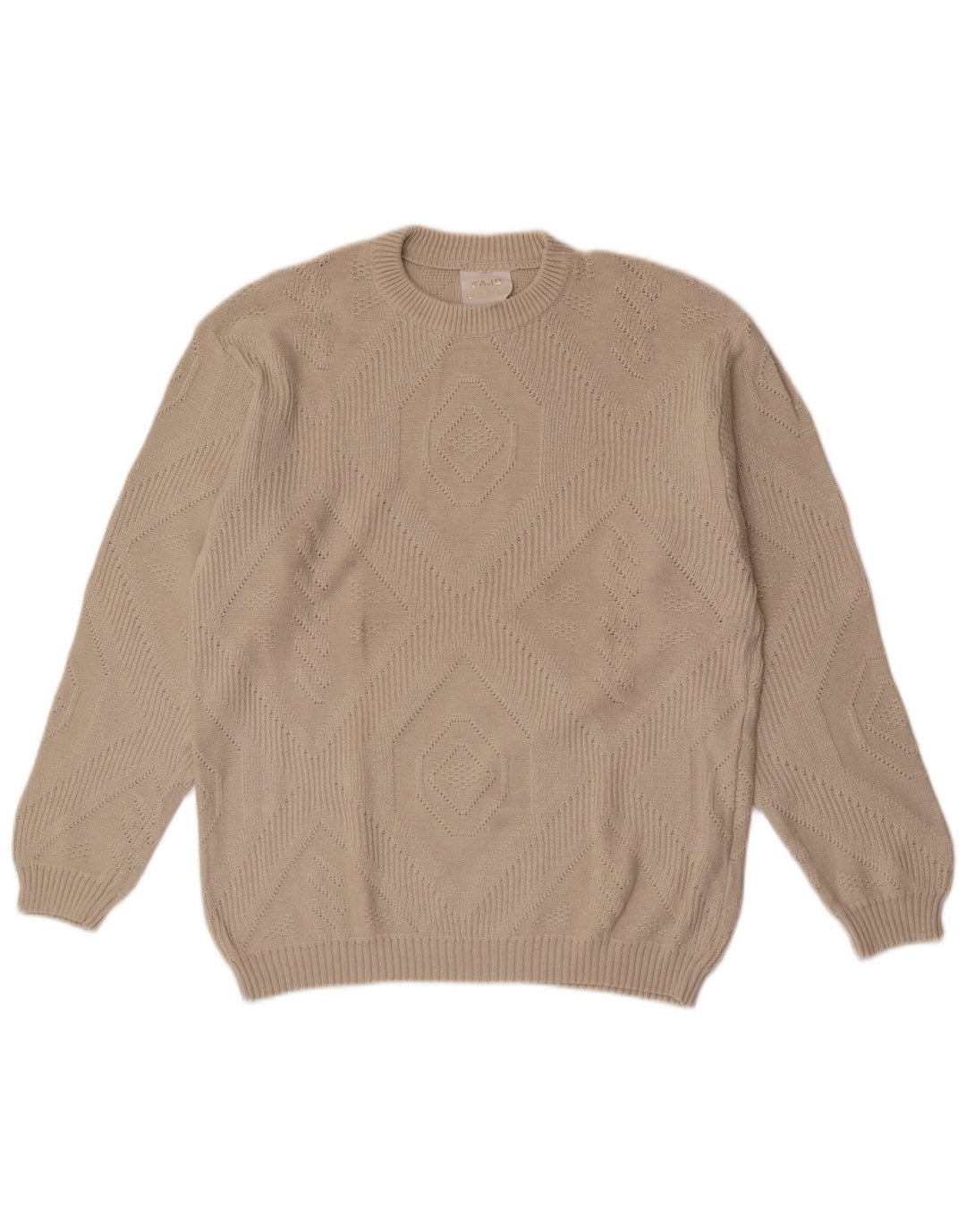 Maglione girocollo da uomo vintage IT 56 XL Beige