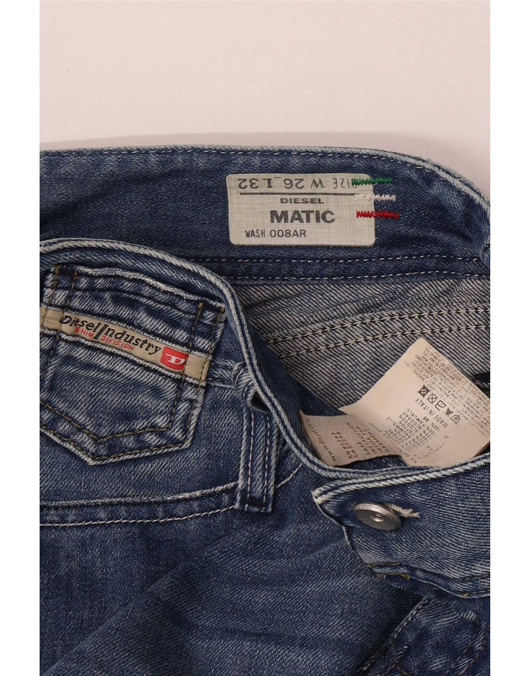 Jeans slim da donna Diesel Matic effetto consumato W26 L32 cotone blu