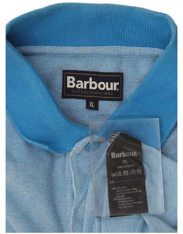 Polo da uomo Barbour XL in cotone blu
