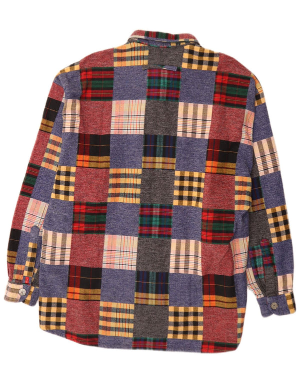 Camicia da uomo in flanella Signum, cotone a quadri multicolore medio