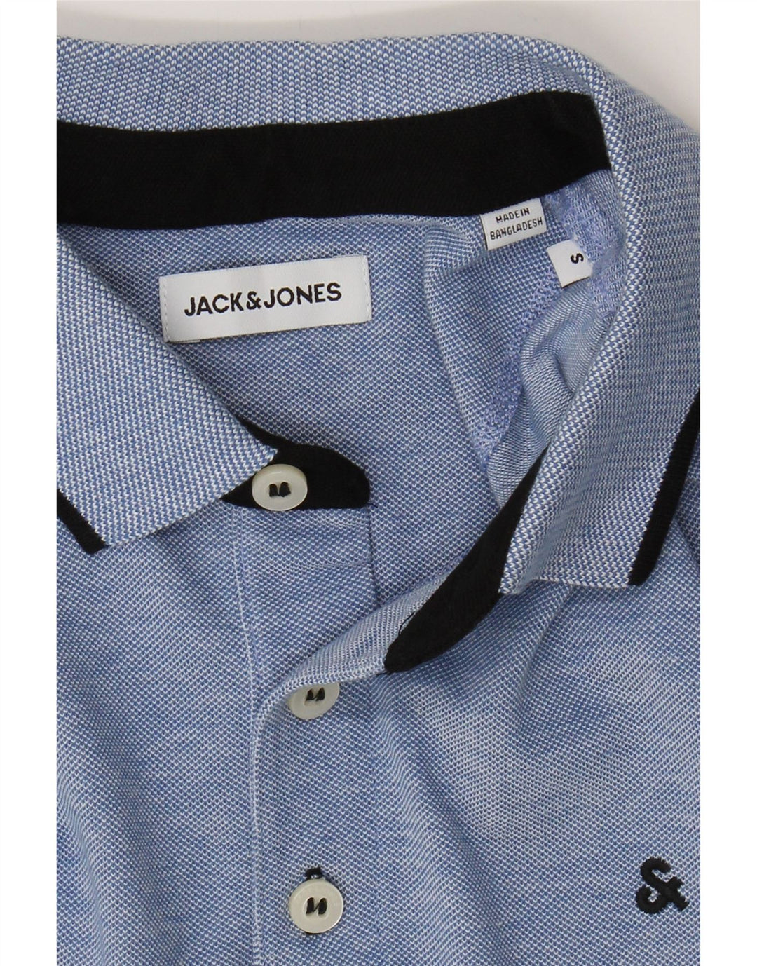 JACK & JONES Mens Polo Shirt Small Blue Cotton Vintage Jack & Jones and Second-Hand Jack & Jones from Messina Hembry 