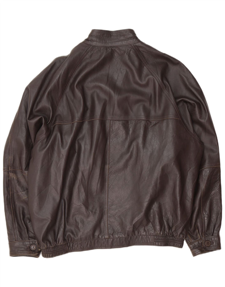 Giacca in pelle vintage da uomo IT 62 4XL Nera