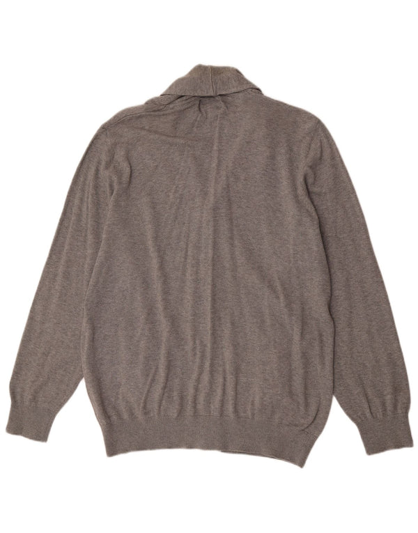 Marks & Spencer Maglione cardigan Harbour blu da uomo grande cotone grigio