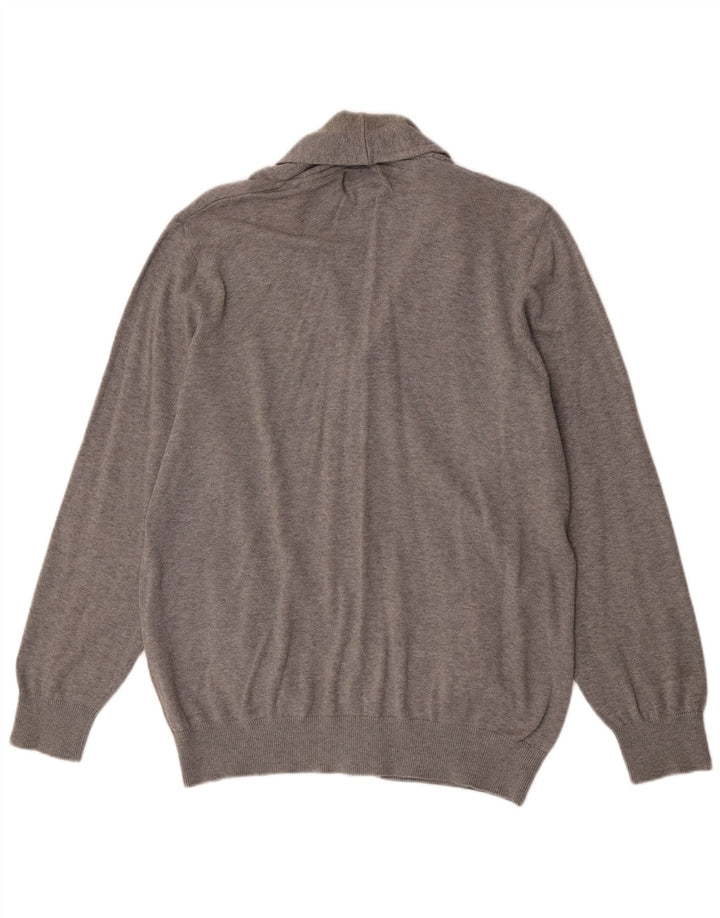 Marks & Spencer Maglione cardigan Harbour blu da uomo grande cotone grigio