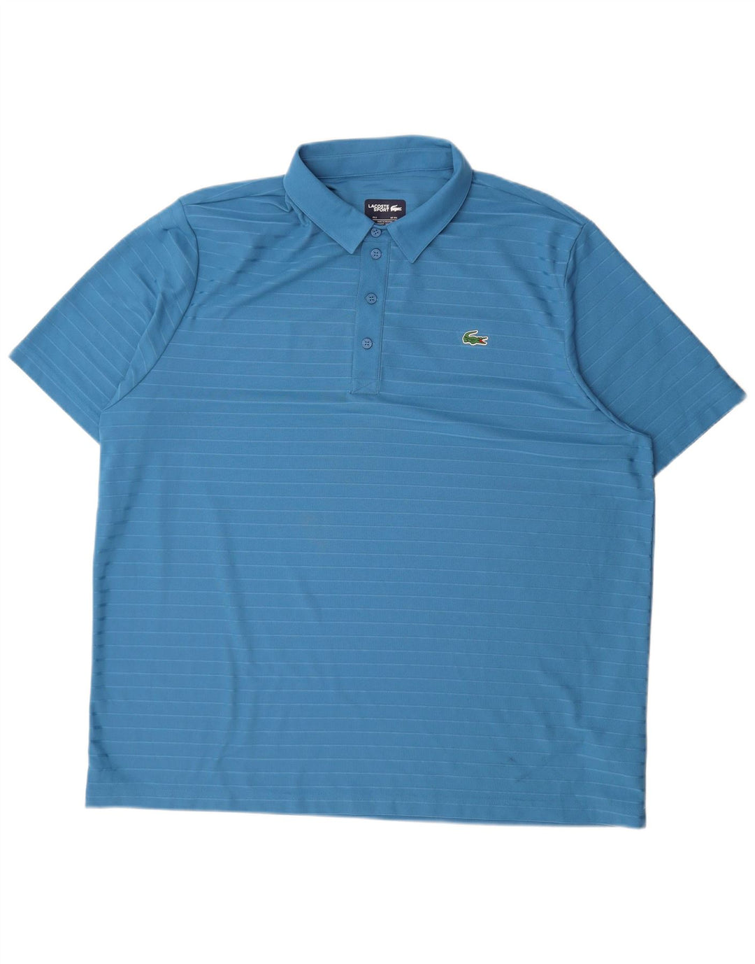 Polo da uomo Lacoste taglia 9 4XL poliestere a righe blu