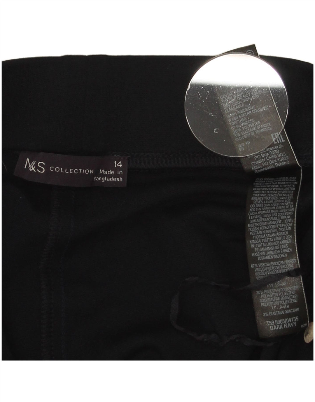 Leggings da donna Marks & Spencer UK 14 Large in viscosa blu navy