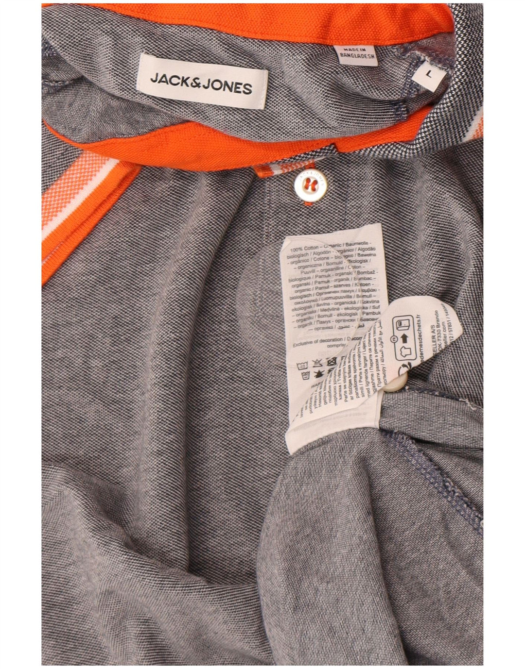 Polo da uomo Jack & Jones grande in cotone grigio